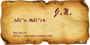 Ján Márk névjegykártya