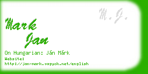 mark jan business card